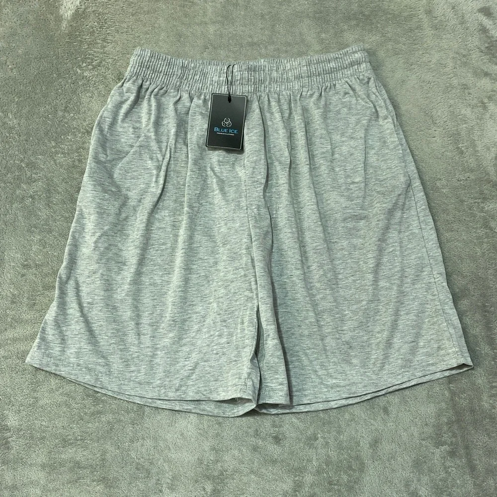 NWT Blue Ice Shorts Men's Large Heather Grey Cotton Blend Casual